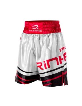 Short de boxe HECTOR Blanc-Rouge