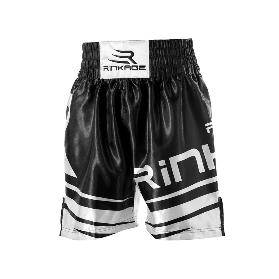 Short de boxe HECTOR Noir-Blanc