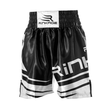 Short de boxe HECTOR Noir-Blanc